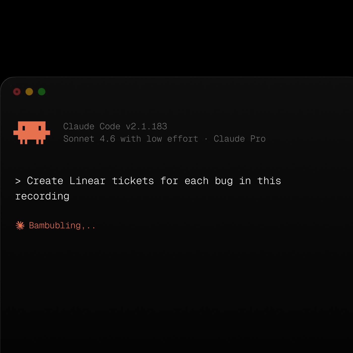 Claude Code creating Linear tickets from a bug recording